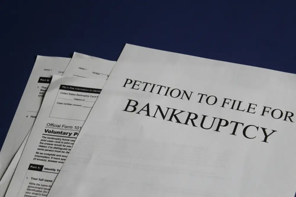 This is an image of bankruptcy papers. 